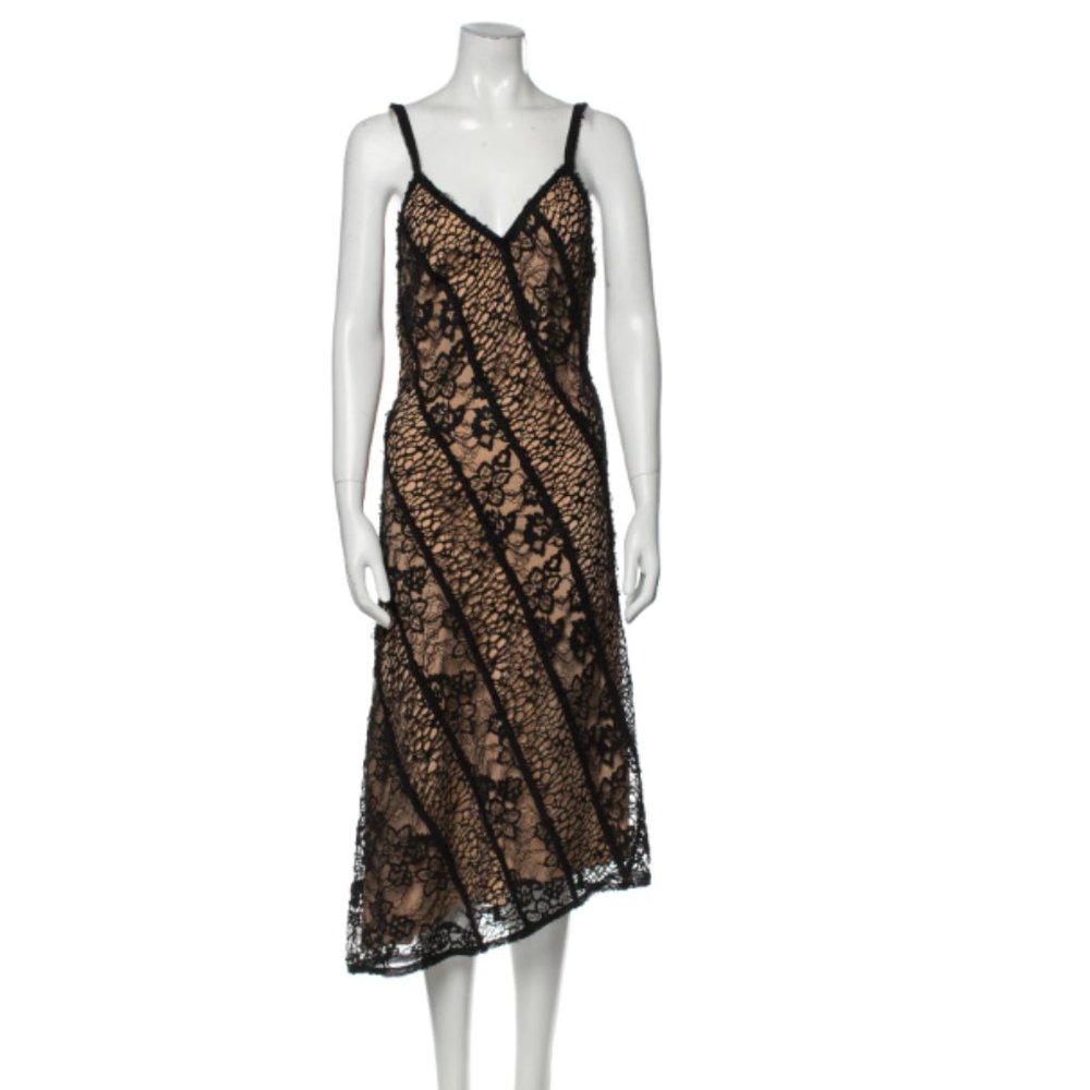 Jason Wu Black Lace Pattern Long Dress Size Small